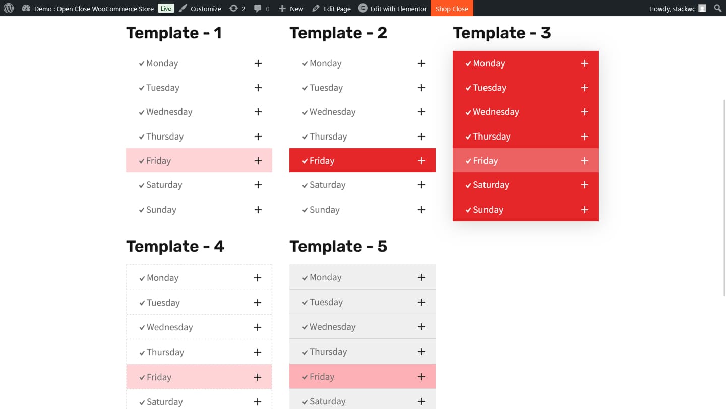 Choose From 5 Beautiful Business Hours Schedule Templates To Match Your Store Style.