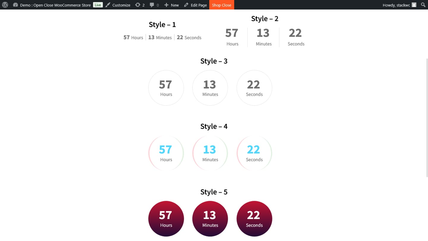 Pick From 5 Unique Countdown Timer Styles To Match Your Store's Design Perfectly.