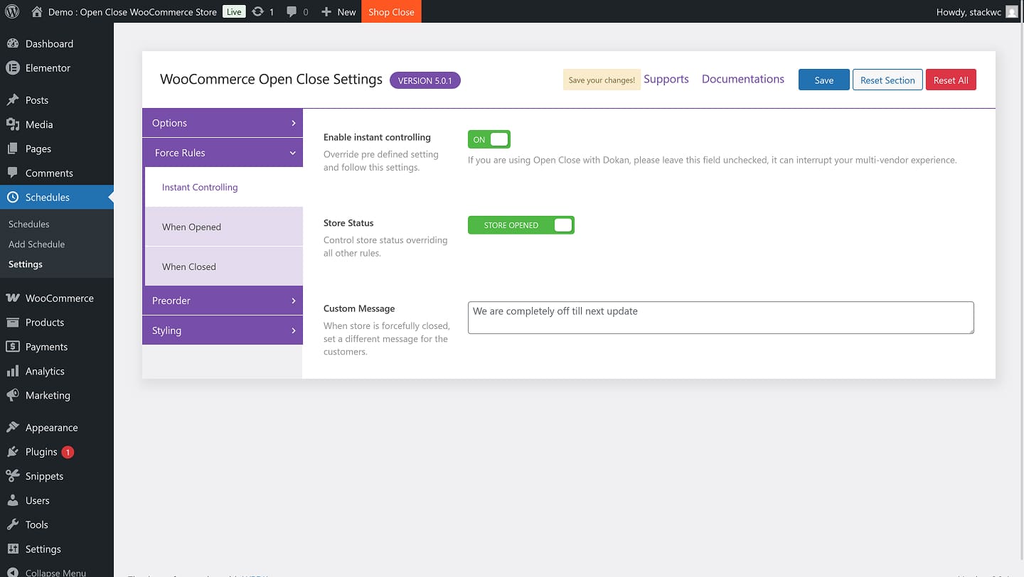 Instantly Override Store Hours — Force Open Or Closed With A Single Toggle And Custom Message.