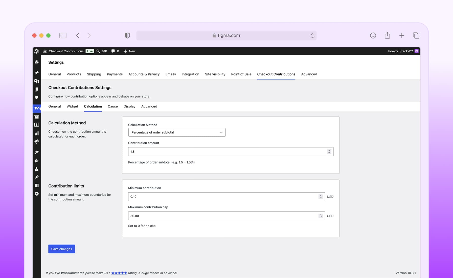 Choose how contributions are calculated and control minimum and maximum contribution amounts.