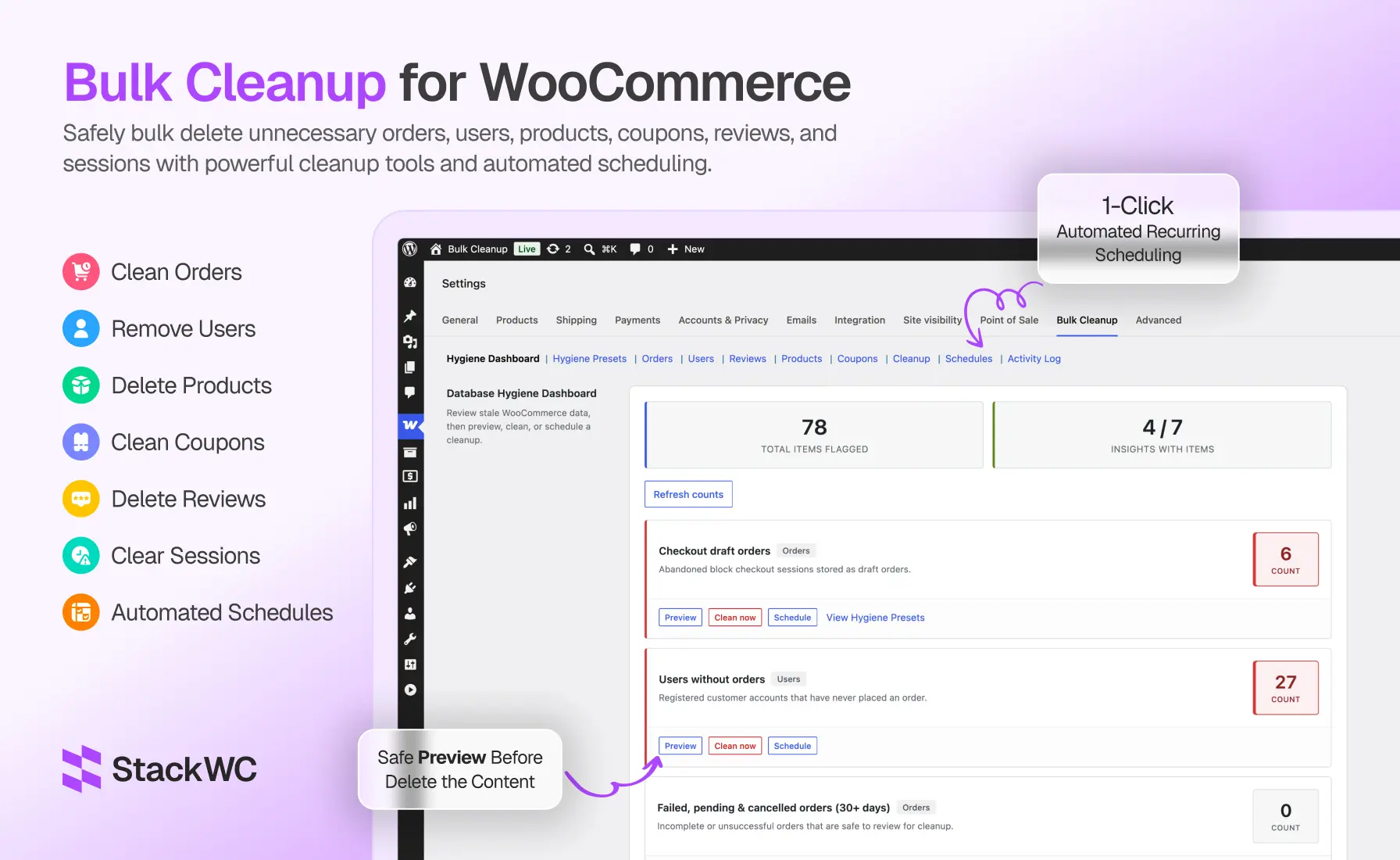 Bulk Cleanup for WooCommerce
